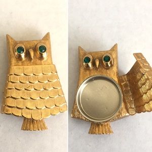 Vintage 60’s Avon owl glace perfume pot pin